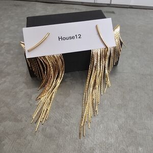 NWT Gold Tassle Earrings
